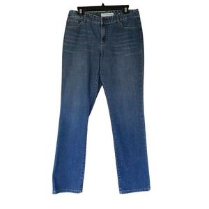 Chicos Women's Jeans Straight Leg Blue Denim Size 1 Regular Zip Up